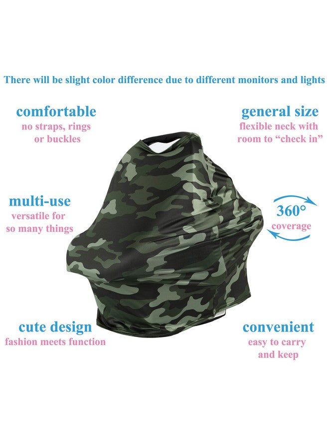 TUOKING TUOKING Car Seat Covers for Babies, Multi-Use Cover-Silky Mom Nursing Cover Infant Breastfeeding Scarf Shopping Cart High Chair Ultra-Soft Stretchy for Boys and Girls Camo - Image 2