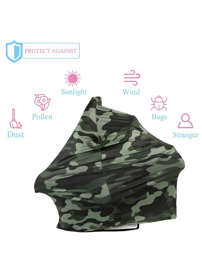 TUOKING TUOKING Car Seat Covers for Babies, Multi-Use Cover-Silky Mom Nursing Cover Infant Breastfeeding Scarf Shopping Cart High Chair Ultra-Soft Stretchy for Boys and Girls Camo - Image 3