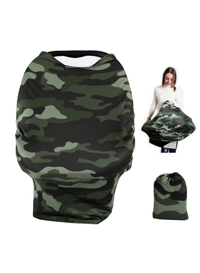 TUOKING TUOKING Car Seat Covers for Babies, Multi-Use Cover-Silky Mom Nursing Cover Infant Breastfeeding Scarf Shopping Cart High Chair Ultra-Soft Stretchy for Boys and Girls Camo - Image 1