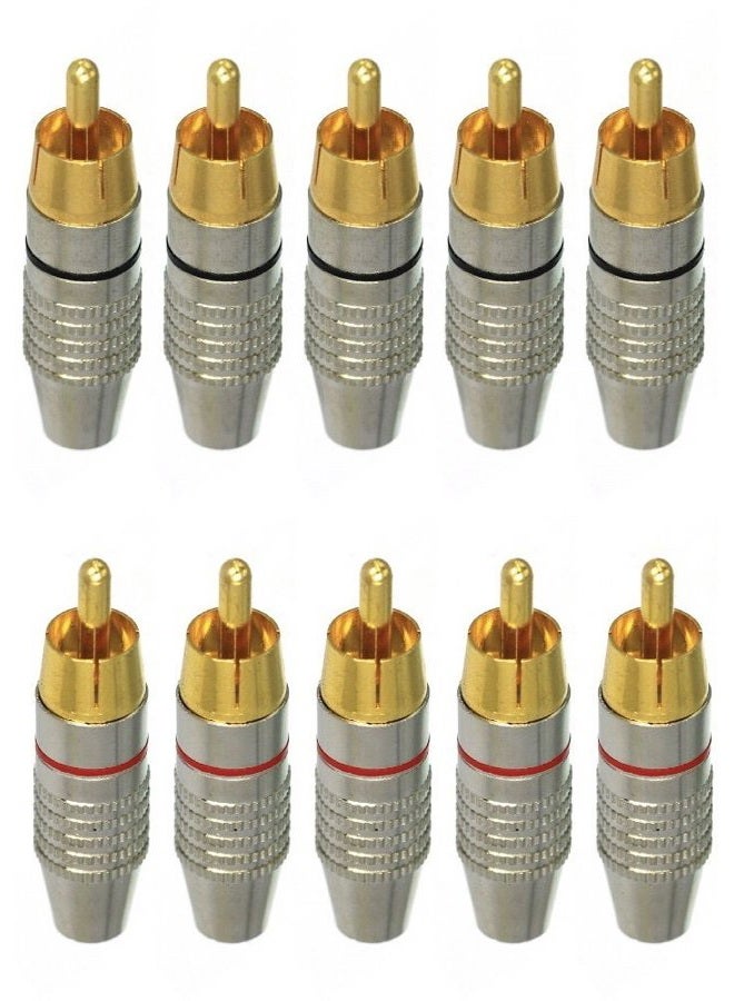 CESS RCA Plug Solder Gold Audio Video Connectors (10 Pack) - Image 3
