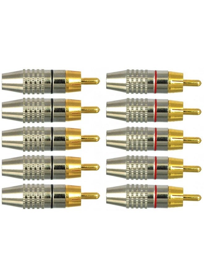CESS RCA Plug Solder Gold Audio Video Connectors (10 Pack) - Image 1