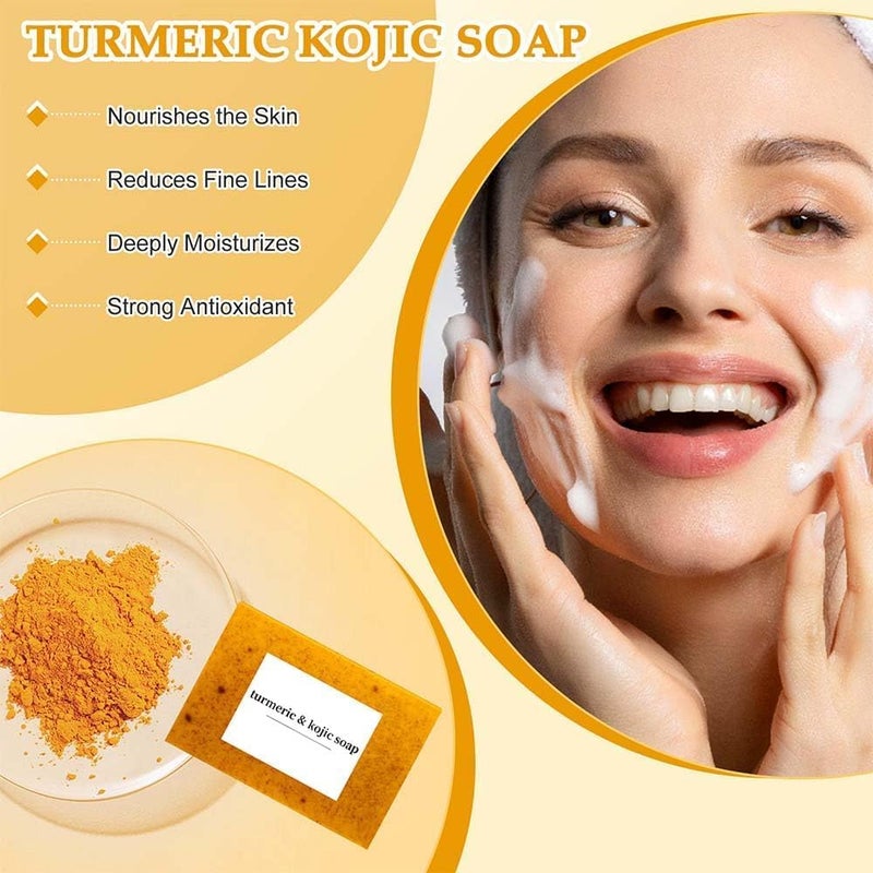 TPTAL Turmeric Wash and Care Two Piece Set, Tuemeric Facial Cleanser & Turmeric Soap Bar,Face & Body Cleanser, Tur-meric Face Wash and Natural Turmerics Handmade Soap, Deep Cleansing - Image 5