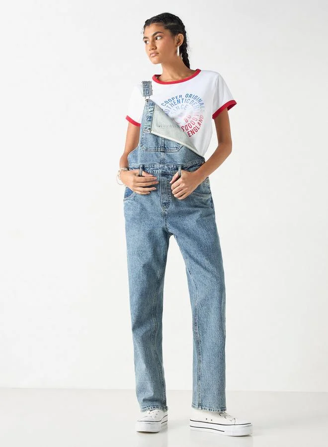 لي كوبر تيشيرت بياقة مستديرة وأكمام قصيرة وطبعات من لي كوبر