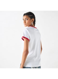 Lee Cooper Lee Cooper Printed Round Neck T-shirt with Short Sleeves  - Image 3