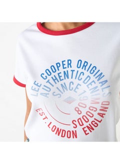 Lee Cooper Lee Cooper Printed Round Neck T-shirt with Short Sleeves  - Image 4