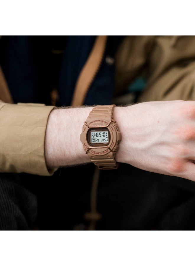 Casio G-Shock DW-5700PT-5DR, Digital Watch, Beige/Tan Resin Band and Case, Shock Resistant, 200M Water Resistance, EL Backlight, Stopwatch, Countdown Timer, Alarm, Auto Calendar - Image 5