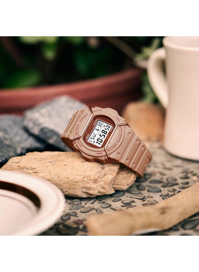 Casio G-Shock DW-5700PT-5DR, Digital Watch, Beige/Tan Resin Band and Case, Shock Resistant, 200M Water Resistance, EL Backlight, Stopwatch, Countdown Timer, Alarm, Auto Calendar - Image 4