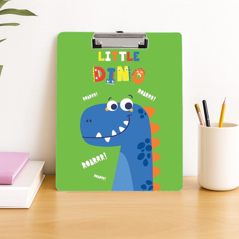 Articious لوحة رسم وكتابة واختبار مع مشبك (الحجم - 24x36 سم) متينة وخفيفة الوزن للمكتب والمدرسة والجامعة - ديناصور أخضر - Image 4