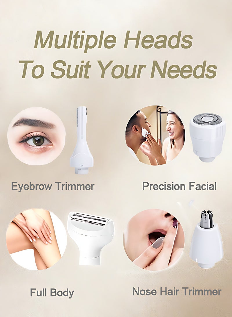 ONE AG ANT 4-in-1 Electric Hair Removal System for Women - Multi-Functional Epilator & Body Shaver for Face/Body/Bikini/Underarms | Waterproof Wet & Dry Use + 4 Interchangeable Heads  - Image 2