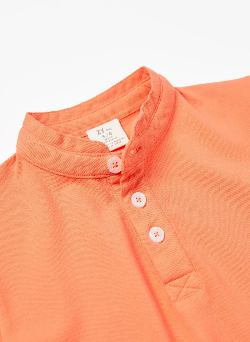 زيبي Cotton Polo-Shirt with Mao Collar for Boys 'You&Me'