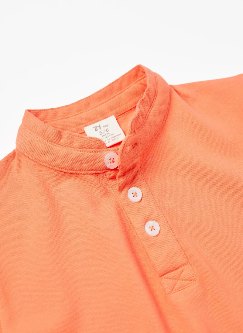 زيبي Cotton Polo-Shirt with Mao Collar for Boys 'You&Me'