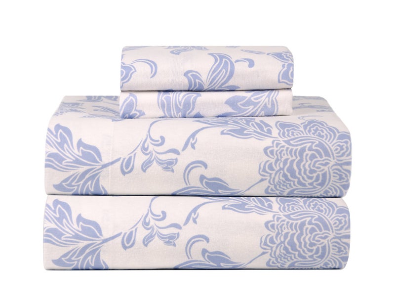 Celeste Home Ultra Soft Flannel Sheet Set with Pillowcase, Twin, Corsage - Image 4