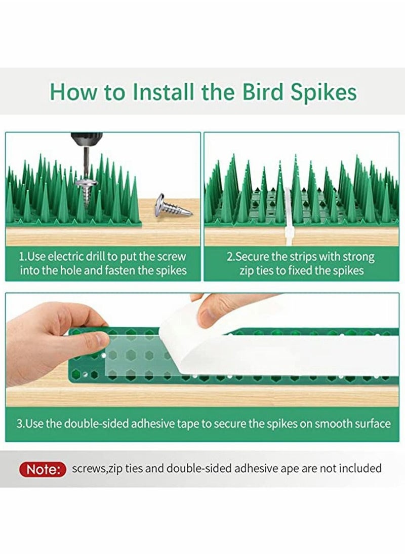 HomarKet Bird Spikes Plastic Repellent Spikes Anti Climb Spikes to Deterrent Birds Cats Pigeons and Small Animals Bird Fence Spikes  - Image 3