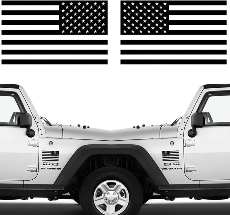 CREATRILL Matte Black American Flag Decal Sticker - Image 1