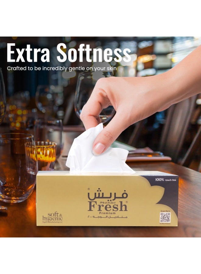 إس إن إتش باكينج علبة مناديل وجه جديدة، 5 عبوات، كل عبوة تحتوي على 200 ورقة × طبقتين، بإجمالي 1000 ورقة. - Image 4