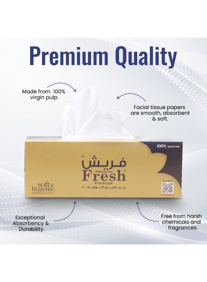 إس إن إتش باكينج علبة مناديل وجه جديدة، 5 عبوات، كل عبوة تحتوي على 200 ورقة × طبقتين، بإجمالي 1000 ورقة. - Image 5