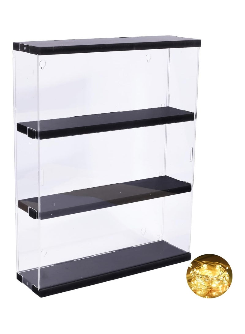 TPGP Acrylic Display Case Wall Mounted Funko POP Shelves, Clear Figure Showcase Display Cabinet with Sliding Door for Lego Collectibles Dustproof Display Box Black (11.8x3.3x14.8 inch)  - Image 1