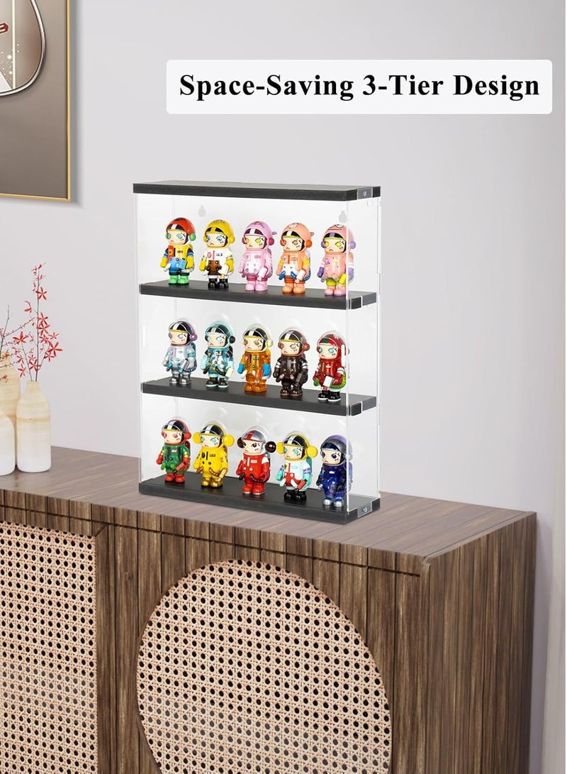 TPGP Acrylic Display Case Wall Mounted Funko POP Shelves, Clear Figure Showcase Display Cabinet with Sliding Door for Lego Collectibles Dustproof Display Box Black (11.8x3.3x14.8 inch)  - Image 5