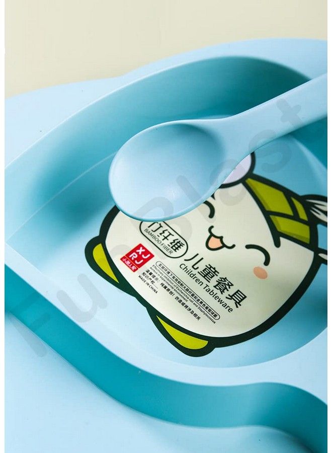 FunBlast Bamboo Fiber Feeding Set For Kids Cartoon Design Children Tableware Set Utensils And Dishes Includes Plate Spoon Fork And Chopsticks Plates For Kids Tableware Cutlery (Pink) - Image 5