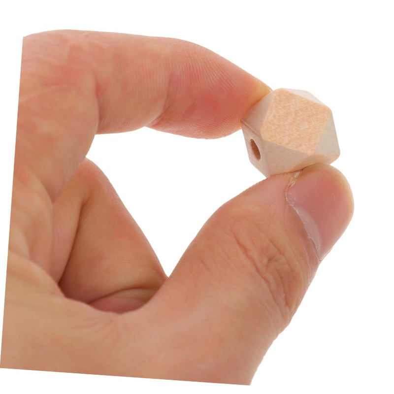 Natural Unfinished Wooden Beads 100pcs Octagonal Spacers for Jewelry Making Crafts - Image 5