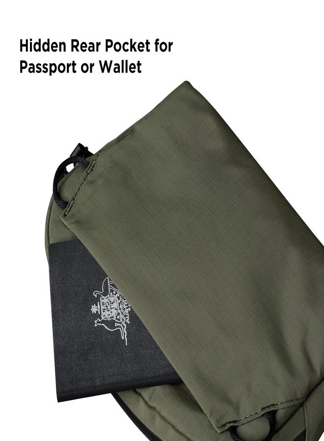 ALPAKA Flight Sling Bag 1L - Small Men's Crossbody Bag with Adjustable & Detachable Shoulder Strap - Tech Organizer Travel case, Weatherproof YKK Zipper, Compact Bag, Green Axoflux 210D - Image 5