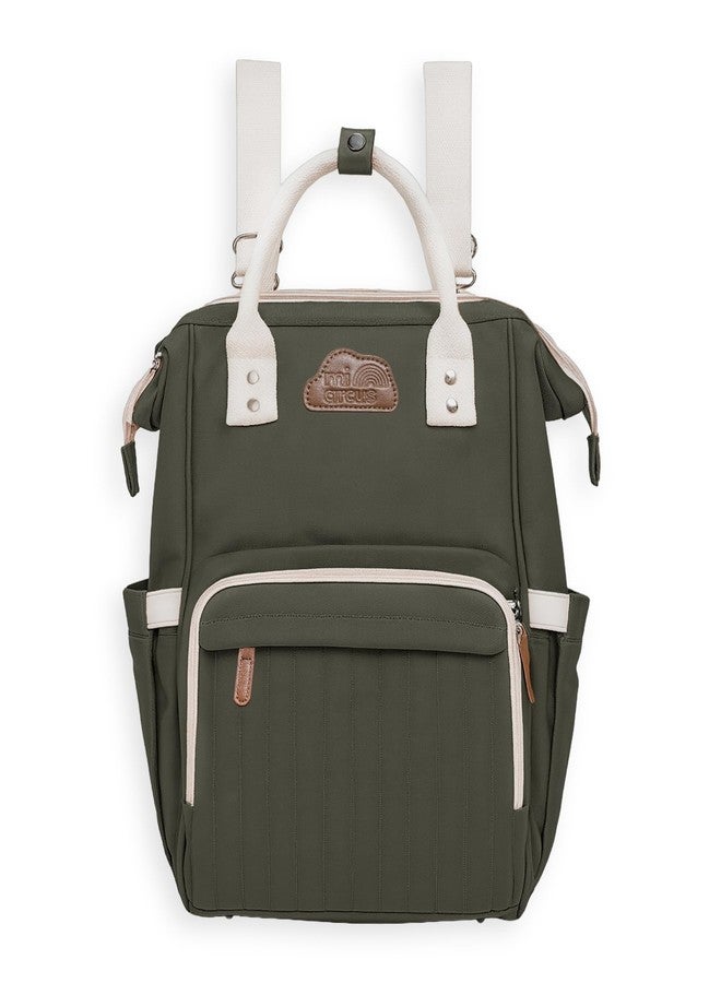 Mi Arcus Diaper Bag Backpack – Multi-Functional, Maternity Travel Bag with Insulated Pockets- Olive Green - Image 1