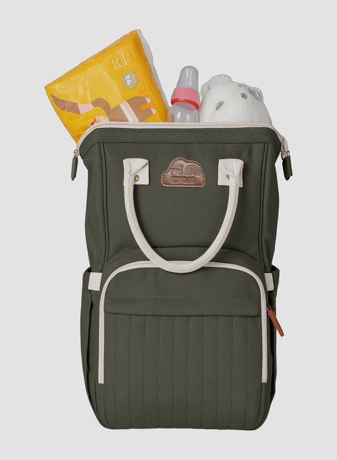 Mi Arcus Diaper Bag Backpack – Multi-Functional, Maternity Travel Bag with Insulated Pockets- Olive Green - Image 5