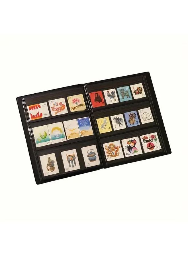 Black Stamp Collection Album 20 High Quality Sheets for Hobbyists Philately Lovers Storage Organizer - Image 1