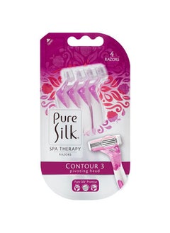 pure silk Contour 3 Premium Disposable Razor, 4 Count  - Image 2