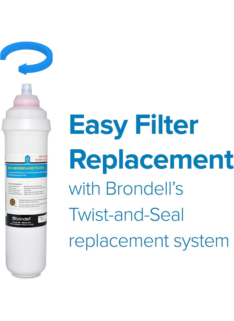 Brondell Brondell RF40 Membrane Water Filter Replacement for Circle Under Sink Reverse Osmosis Filtration System Lasts 6 Months  - Image 5