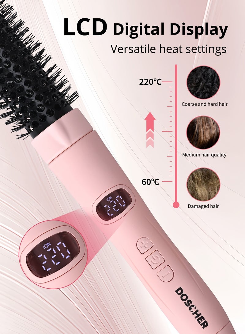 DOSCHER Thermal Brush Ionic Hair Styler Brush, 32mm Barrel for Straightening & Curling, Smooth & Shiny Hair, Adjustable 60–220°C, Fast Heat, Global Voltage - Image 3