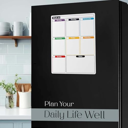 Prplet Magnetic Meal Planner for Fridge | Weekly Planner Whiteboard with 2 Markers & Eraser | Kitchen & Office Dry Erase Calendar Board - Image 2