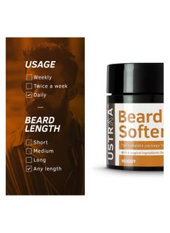 Ustraa USTRAA Beard Softener Woody - 100g - Softens and nourishes your beard without Sulphates or Parabens, Long lasting moisturization and shine for a nourished, itch-free beard  - Image 5
