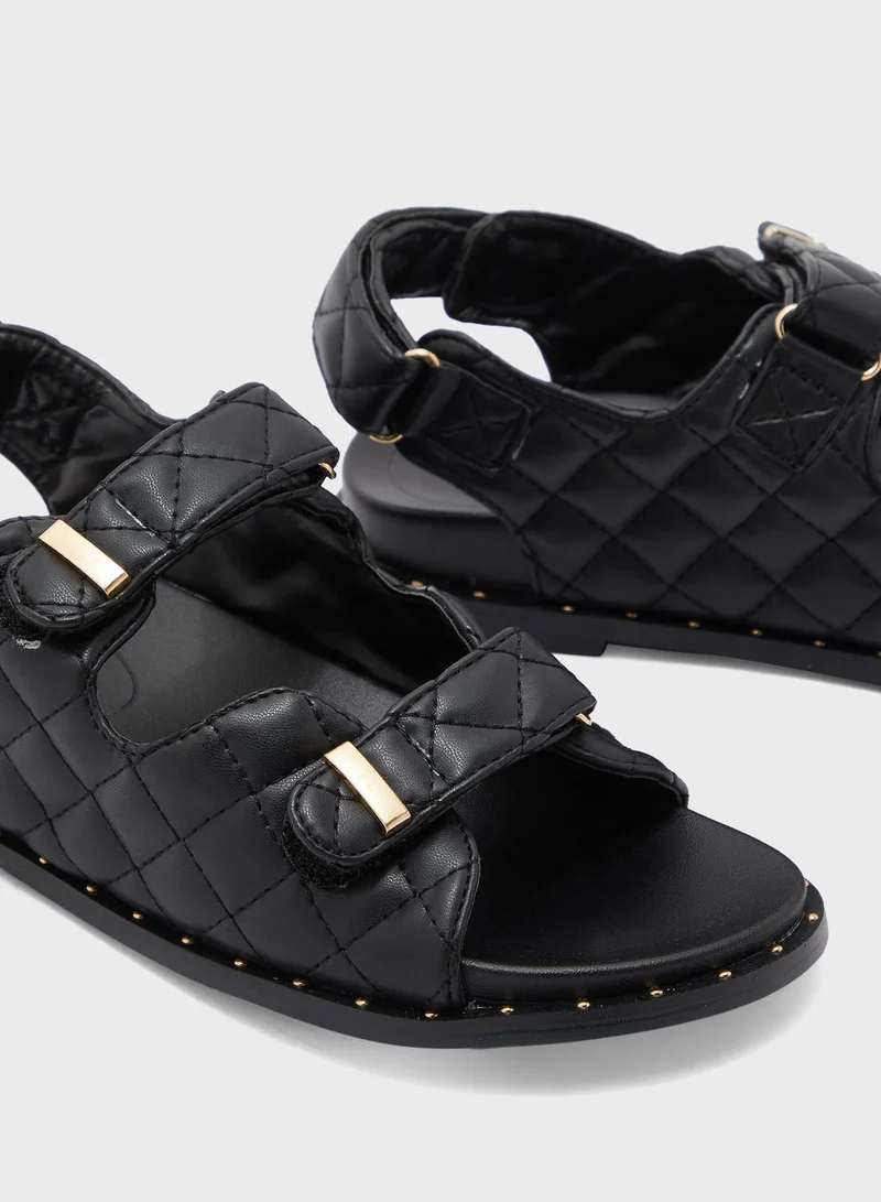 Ginger Quilted Double Strap Sporty Sandal