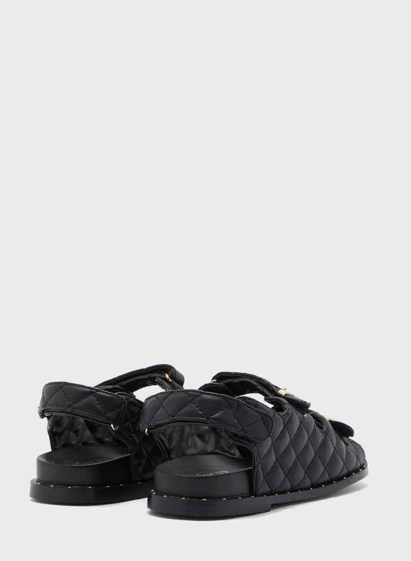 Ginger Quilted Double Strap Sporty Sandal