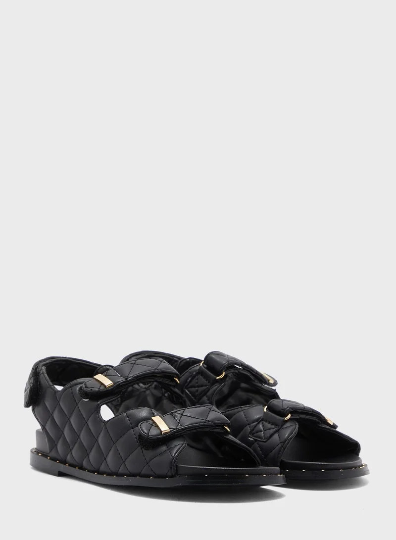 Ginger Quilted Double Strap Sporty Sandal