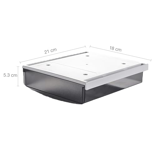 oddpod™ Under desk attachable Hidden Plastic Drawer & Self-Adhesive DIY Secret Desk Organiser/Slide out Storage Tray for Home & Office - Large (Black) - Image 3