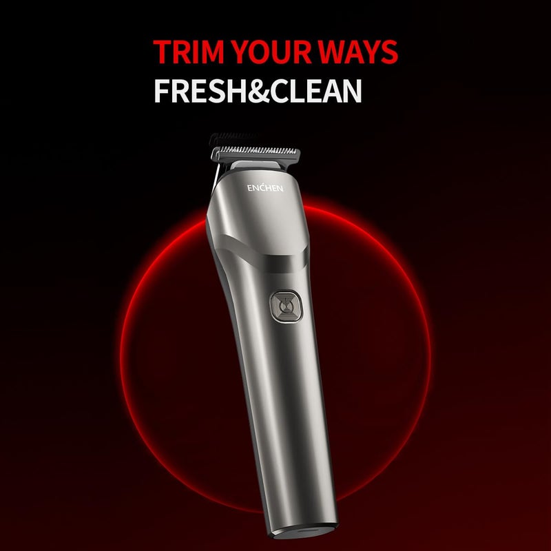ENCHEN Beard02 Electric Beard Trimmer for Men,Grooming Kit for Man All In One for Private Parts&Beard&Full Body&Hair,4 Guide Combs,USB Type-C Charging,90-Min Runtime,LED Indicator - Image 4