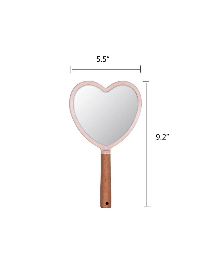 Eaoundm Hand Held Mirror For Makeup Small Wood Hand Mirror Portable Travel Vanity Mirror For Men&Women 5.5W X 9.2L Inch - Image 4
