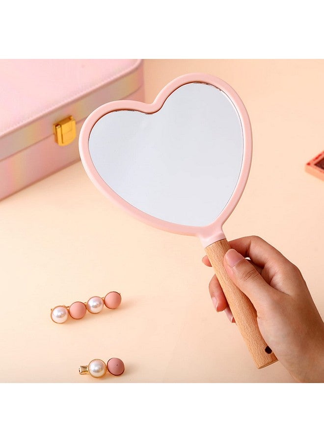 Eaoundm Hand Held Mirror For Makeup Small Wood Hand Mirror Portable Travel Vanity Mirror For Men&Women 5.5W X 9.2L Inch - Image 2