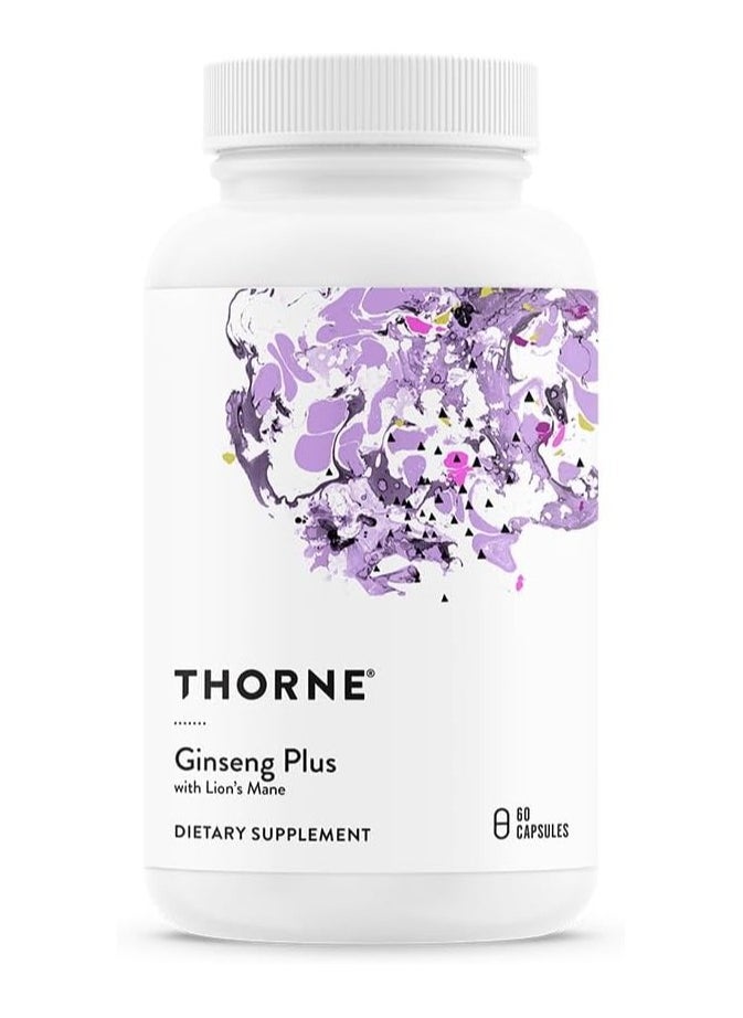 Thorne Ginseng Plus With Lion's Mane Dietary Supplement 60 Capsules  - Image 1