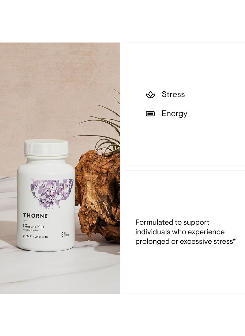 Thorne Ginseng Plus With Lion's Mane Dietary Supplement 60 Capsules  - Image 4