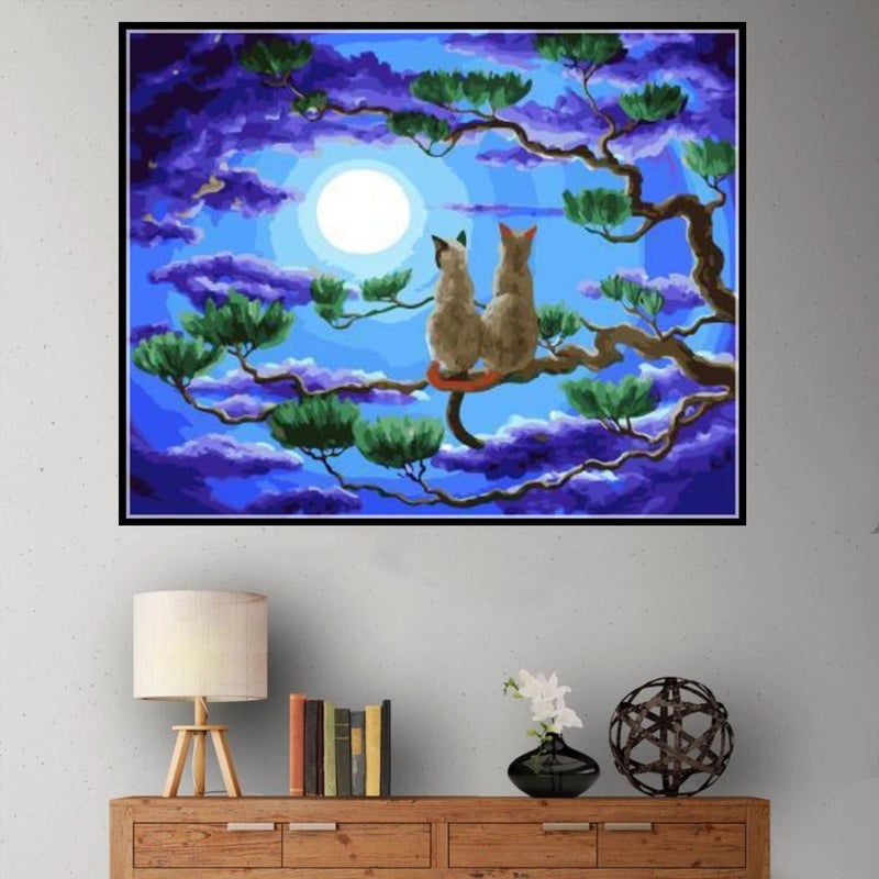 DIY 5D Diamond Painting W028 Cat on the Tree 40X30 Full Drill Crystal Rhinestone Embroidery Paintings Arts Craft for Home Wall Decor - Image 3