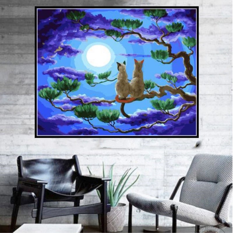 DIY 5D Diamond Painting W028 Cat on the Tree 40X30 Full Drill Crystal Rhinestone Embroidery Paintings Arts Craft for Home Wall Decor - Image 4