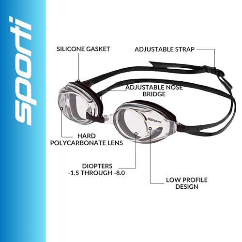 Sporti Antifog S2 Optical Goggle - Clear Lens/Black Frame - Negative 4.0 - Image 2