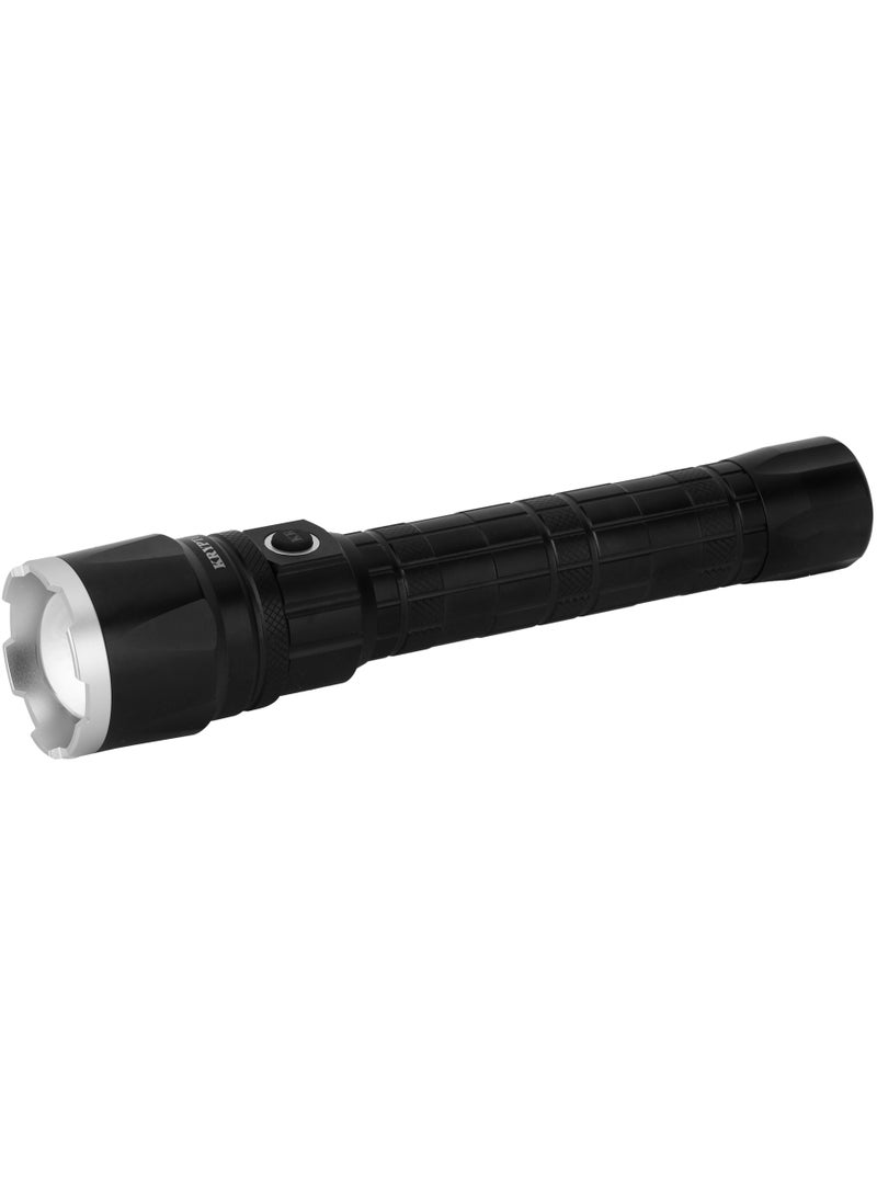 Krypton Zoomable LED Flashlight KNFL5155Z / 8000 mAh Battery, 3000 Lumen Brightness, Aircraft Aluminum Alloy /with Different Switch mode, Type-C Charging, SOS Modes/ Portable Design, Ideal for Camping, Travelling & More, 5Hrs-7Hrs Charging Time/Black Color - Image 2