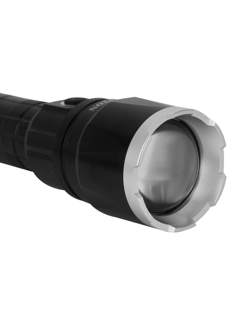 Krypton Zoomable LED Flashlight KNFL5155Z / 8000 mAh Battery, 3000 Lumen Brightness, Aircraft Aluminum Alloy /with Different Switch mode, Type-C Charging, SOS Modes/ Portable Design, Ideal for Camping, Travelling & More, 5Hrs-7Hrs Charging Time/Black Color - Image 4