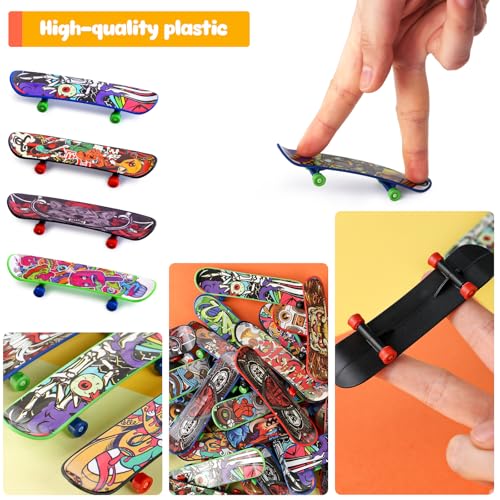POPLAY 50PCS Mini Finger Skateboards, Finger Boards Toy Mini Skateboard for Kids Party Favors, Birthday Goodie Bag Stuffers, Classroom Prizes Exchange Gifts - Image 3