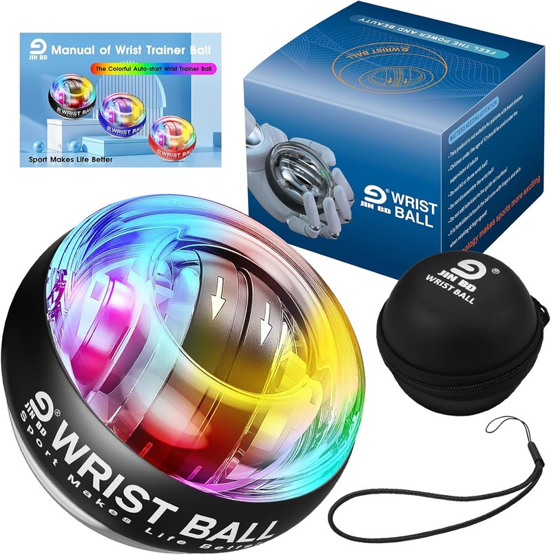 JIN BD Wrist Trainer Ball Auto-Start Gyroscopic Forearm Exerciser Gyro Ball for Strengthen Arms, Fingers, Bones and Muscles - Image 2
