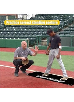 OCTOBER Baseball Training Mat, 90 x 60 cm, Black Rubber, Batting Mat with Toes Facing Place, Silent Anti-Skid, Suitable for Baseball, Softball, T-Ball, Left and Right-Handed Players  - Image 3